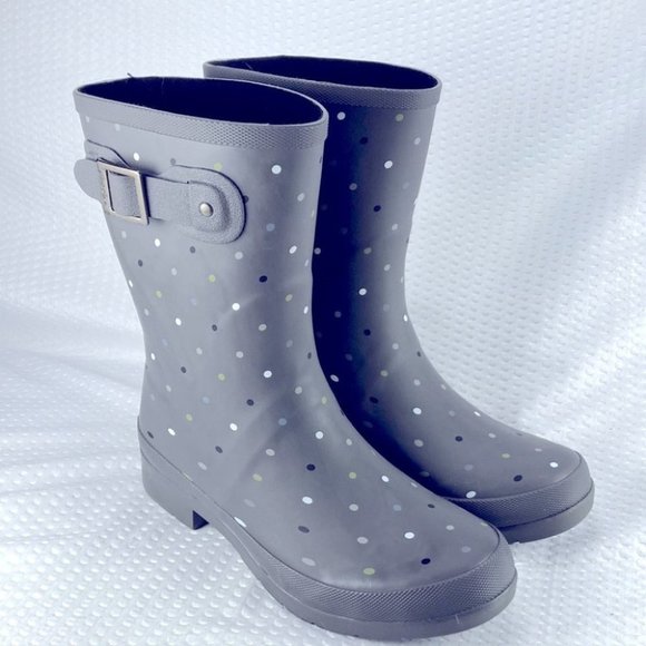 chooka Shoes - Chooka Downpour Dot Mid Rain Boots, Size 7